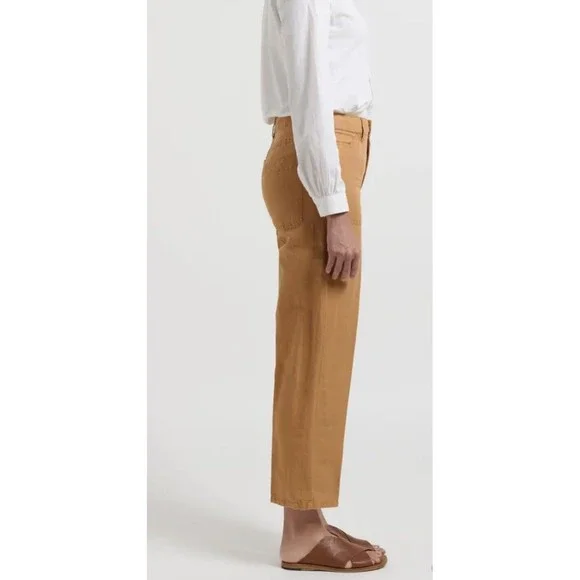 NWT Free People CLOSED Linen Cotton ''Abe'' Preppy Pants Earth Orange Size 34